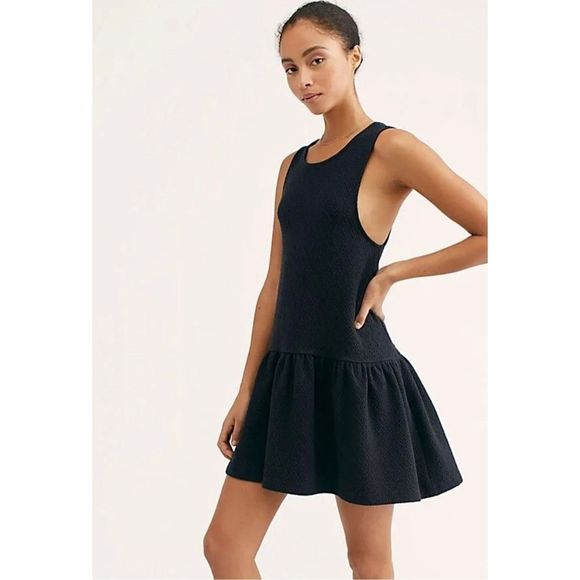 Free People Black Easy Street Drop Waist Dress Size S - Picture 2 of 6